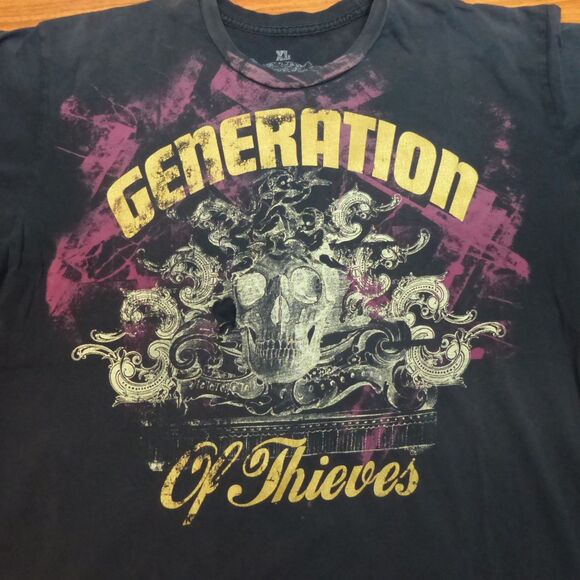 Generation of Thieves T-Shirt Men XL Black Skull Graphic Distressed Y2K Grunge - Picture 4 of 15